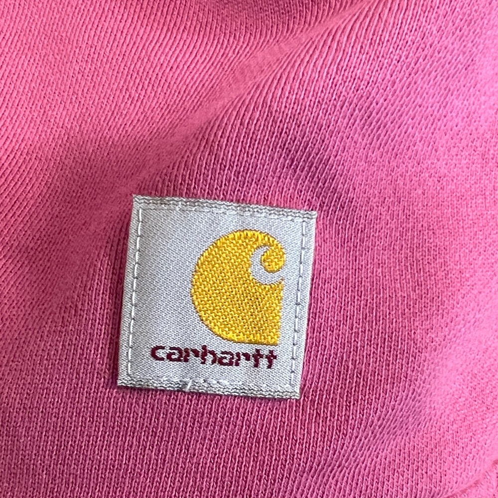 Carhartt Pink Pullover Hoodie with Teal Script - Picture 7 of 10